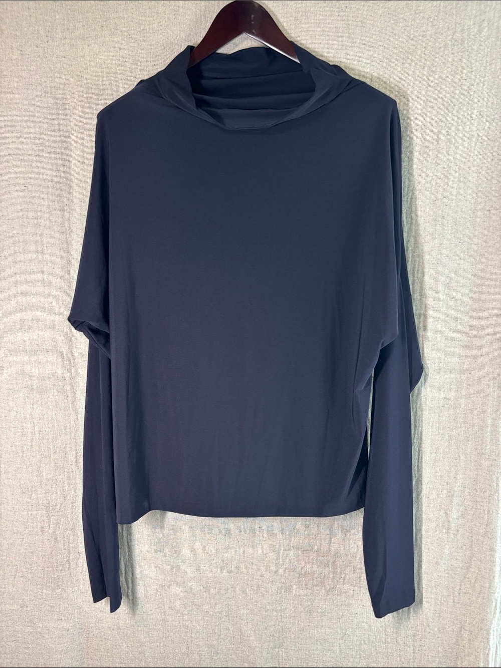 Banana Republic Dark Navy Long-Sleeve mock neck Top